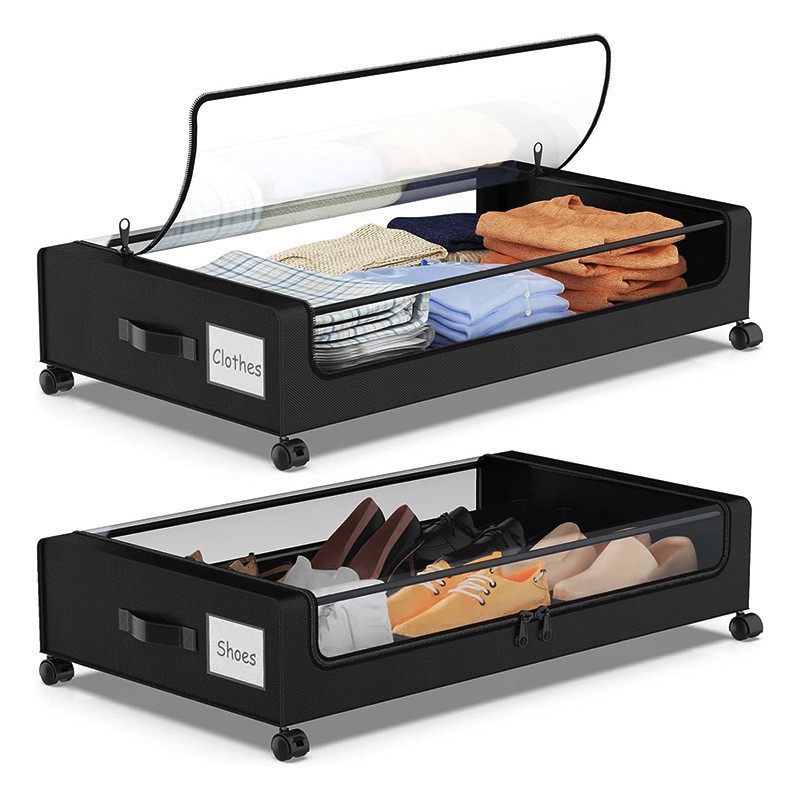 A wheeled under-bed storage box (4)